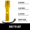 GORILLA GRIP Powerful LED Tactical Flashlight, 750 FT High Lumens 5 Adjustable Modes, Water Resistant, Ultra Bright Zoom Flashlights, Small Mini Flash Light, Camping, Night Dog Walking, Gold view 2