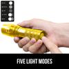 GORILLA GRIP Powerful LED Tactical Flashlight, 750 FT High Lumens 5 Adjustable Modes, Water Resistant, Ultra Bright Zoom Flashlights, Small Mini Flash Light, Camping, Night Dog Walking, Gold view 4