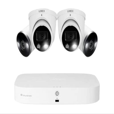 Lorex N4K2SD-84WBD-1 8 Channel Surveillance System w/ N843A82 2TB 4K NVR and 4 Smart Deterrence Audio Bullet and Dome Cameras