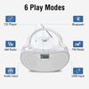 Nextron Portable CD Player Bluetooth Boombox with AM/FM Radio, USB, AUX-in, Headphone Jack, CD-R/RW & MP3-CD Compatible, Stereo Sound with Bass Boost, AC/Battery Operated  White view 2