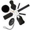 LQMIZ Keychain Set For Women,10pcs Keychain Accessories With Personal Safety Alarm,Silicone Beaded Bracelet,Cotton Tassel,Cute Pom Pom etc.Gift For Her, Black view 1