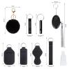 LQMIZ Keychain Set For Women,10pcs Keychain Accessories With Personal Safety Alarm,Silicone Beaded Bracelet,Cotton Tassel,Cute Pom Pom etc.Gift For Her, Black view 2
