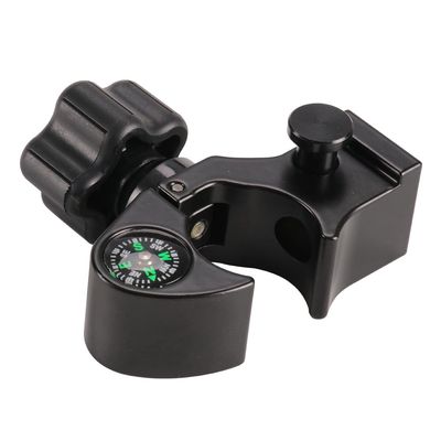 DMITER Aluminum Data Collector Holder  Quick Release Clamps Open Clamp Bracket with Compass, GNSS Accessory Pole Clamp for 32mm/1.25" Poles, T-Style Claw Type Holder for GPS Surveying Equipment