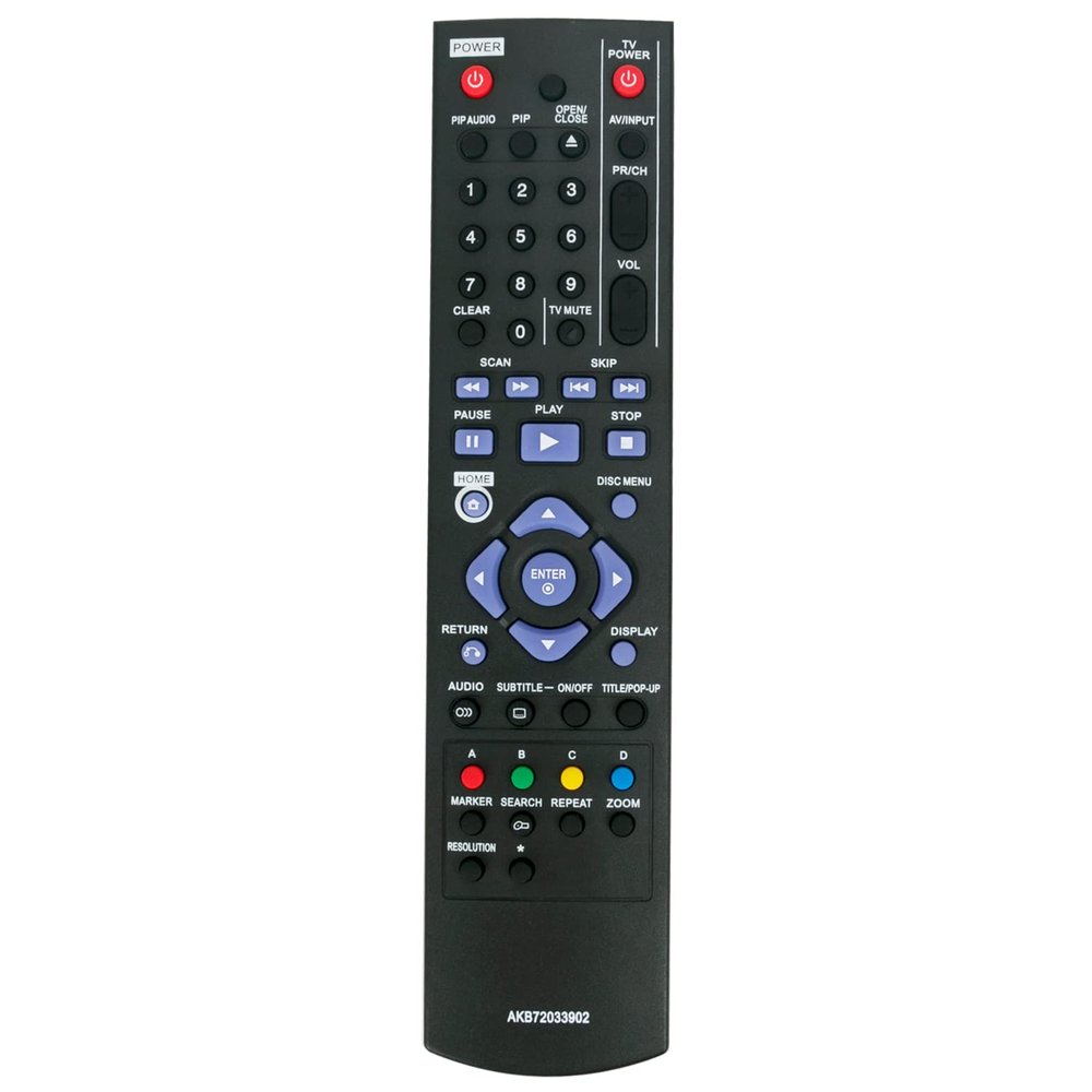 AKB72033902 Replacement Remote Control Commander fit for LG Blu-Ray Disc DVD Player BD360 BD370 BD570 BD565 BD560