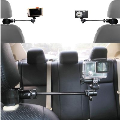 3in1 Universal Heavy Duty Car Headrest Mount Holder w/Clamp/Adjustable Robust Magic Arm and 360 Rotation for DSLR Camcorder/Action Camera/Smartphone etc