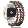 C&L Accessories Bracelet Compatible with Fitbit Versa 3/Fitbit Versa 4/Fitbit Sense 2/Fitbit Sense Bands for Women, Beaded Adjustable Gemstone Replacement Wristband Straps (Rainbow Tiger Eye) view 1