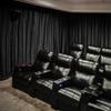 ChadMade Black Velvet Pinch Pleated Home Movie Theater Drape 96 inches Wide Pravicy Protecting for Theater Cinema 96Wx96L, 1 Panel, Warm Black, Leon Collection view 1