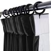 ChadMade Black Velvet Pinch Pleated Home Movie Theater Drape 96 inches Wide Pravicy Protecting for Theater Cinema 96Wx96L, 1 Panel, Warm Black, Leon Collection view 3
