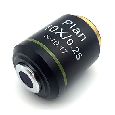 Microscope Kit 4X 10X 40X 100X Infinity Plan Objective Lens, 45mm Mounting Thread Optical Lens Microscope Lens Adapters (Color : 10X)