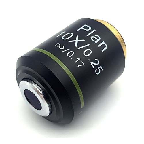 Microscope Kit 4X 10X 40X 100X Infinity Plan Objective Lens, 45mm Mounting Thread Optical Lens Microscope Lens Adapters (Color : 10X)