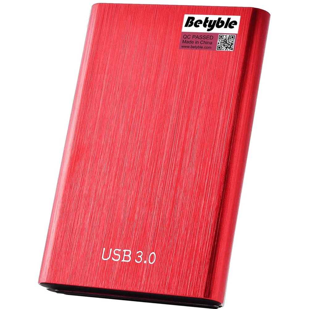 Betyble USB3.0 Portable 2.5 inch External Hard Drive Compatible with Mac, PC, Desktop, Laptop, MacBook (320GB, Red)