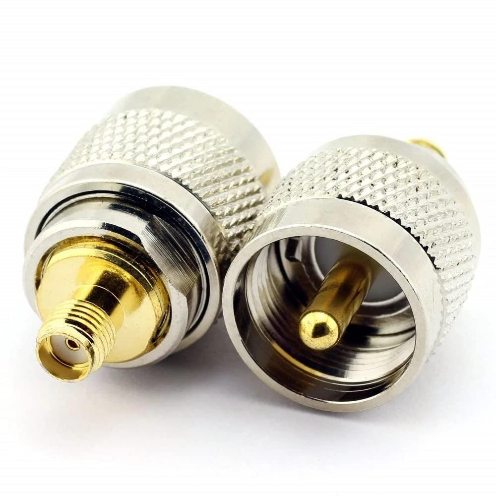 Envistia PL-259 UHF Male Plug to SMA Female Jack RF Adapter Barrel Coaxial Connector