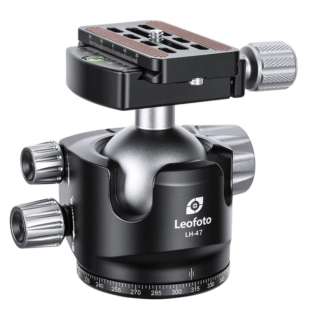 Leofoto - LH-47 Ball Head with QP-70N Quick Release Plate - Rock Solid, Professional Ball Head - Load Capacity: 22 kg - LH-47