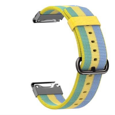 CZKE 22MM Sport Nylon Watch Strap Band Quick Release For Garmin Fenix 6X 6 Pro 5X 5 Plus 935 Approach S60 Quatix5 Wristband Bracelet (Color : Yellow, Size : 22mm Fenix 6)