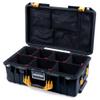 Black & Yellow Pelican 1535 Air case. with TrekPak Dividers & lid Organizer.