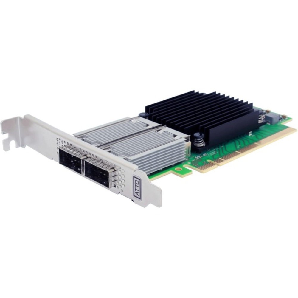 Atto Technology FFRM-N312-000 Dual Channel 10/25/40/50/100gbe X16 Pcie 3.0, Low Profile, Integrated Qsfp28