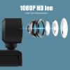 HD Computer Camera, Plastic Auto Focus 1080P Webcam Laptop Desktop Clear Output for Live Broadcast for Video Call for Conference view 2
