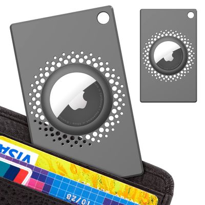 2 Pack for Airtag Wallet Holder, Credit Card Size Wallet Case Holder for AirTag for Purse, Handbag, Clutch, Wristlet (Gray)