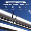 Stainless Steel Zip Ties 100PCS 11.8 Inch Heavy Duty Metal Self Locking Cable Ties for Chain Link Fence, Exhaust Wrap, Thermal Insulation, Outdoor, Industrial Use view 2