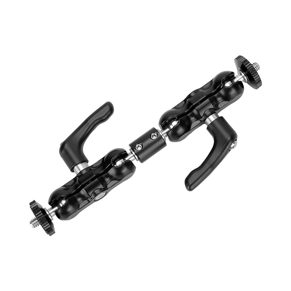 SZRIG Double 1/4"-20 Ball Head Support Holders with Upgraded Robust Central Lock Knob for DSLR Camera Flashlight/Monitor