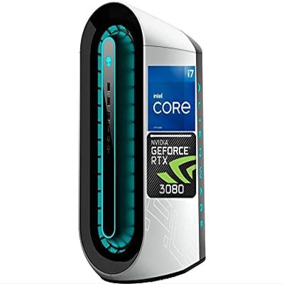 2021 Dell Alienware Aurora R12 Gaming Desktop, GeForce RTX 3080 10GB GDDR6X, Intel 11th Gen 8-Core i7-11700F, 16GB HyperX DDR4 RAM, 512GB SSD+2TB HDD, Lunar Light White,1000W PSU, WiFi 6+Gift Renewed