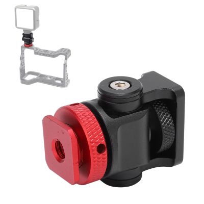 Mini Cold Shoe Adapter, Aluminum Alloy Monitor 360Ball Head Tripod Cold Shoe Mount Adapter, 1/4 Inch Screw for SLR Camera(red)