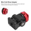 Mini Cold Shoe Adapter, Aluminum Alloy Monitor 360Ball Head Tripod Cold Shoe Mount Adapter, 1/4 Inch Screw for SLR Camera(red) view 3