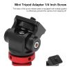 Mini Cold Shoe Adapter, Aluminum Alloy Monitor 360Ball Head Tripod Cold Shoe Mount Adapter, 1/4 Inch Screw for SLR Camera(red) view 4