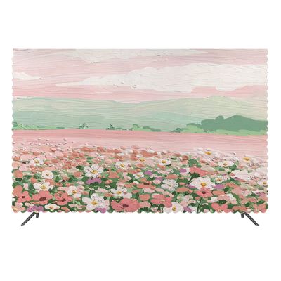 DRILLYR Painting Printing Universal Dustproof TV Cover Cloth Indoor 49-75 Inch TV Screen Protector - Bedroom Living Room Decoration Dust Cover,49inch