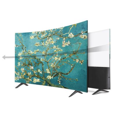 DRILLYR 22-80 Inches TV Waterproof/Dust Proof Cover, Painting Printing LCD TV Screen Protector Indoor Living Room Decoration Dust Cover,37inch