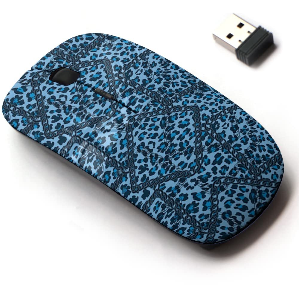 2.4G Wireless Mouse with Cute Pattern Design for All Laptops and Desktops with Nano Receiver - Animal Design Leopard