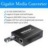 A Pair of Gigabit Single Mode LC Fiber Media Converter, with 2 Pcs SFP LX Modules, 1.25G/s Fiber to Ethernet Converter, 1000Base-LX to 10/100/1000base-TX, SFP to RJ45, SMF, 1310nm, up to 20km view 2