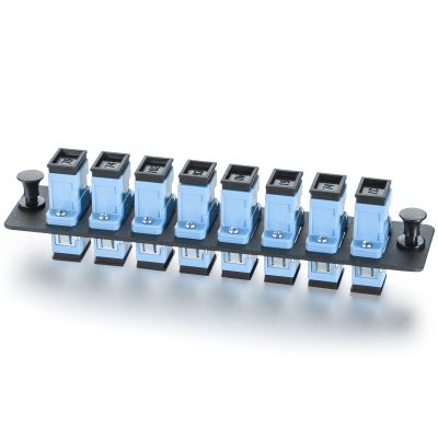 10Gtek Fiber Optic Patch Panel with 8 SC UPC Simplex Connectors Fiber Optic Adapter, SMF, LGX Compatible