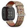 CJBROES Replacement Leather Watch Band, Compatible with Fitbit Versa 3 and Fitbit Sense of Wristband Bracelet Accessory - Ethnic Tribal view 1