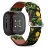 CJBROES Replacement Leather Watch Band, Compatible with Fitbit Versa 3 and Fitbit Sense of Wristband Bracelet Accessory - Watercolor Citrus Fruits view 1