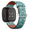 CJBROES Replacement Leather Watch Band, Compatible with Fitbit Versa 3 and Fitbit Sense of Wristband Bracelet Accessory - Indian Bears wigwams view 1