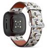 CJCBROES Replacement Leather Watch Band, Compatible with Fitbit Versa 4, Versa 3 and Fitbit Sense 2, Fitbit Sense of Wristband Bracelet Accessory - Dachshund Dog Breed Collection view 1