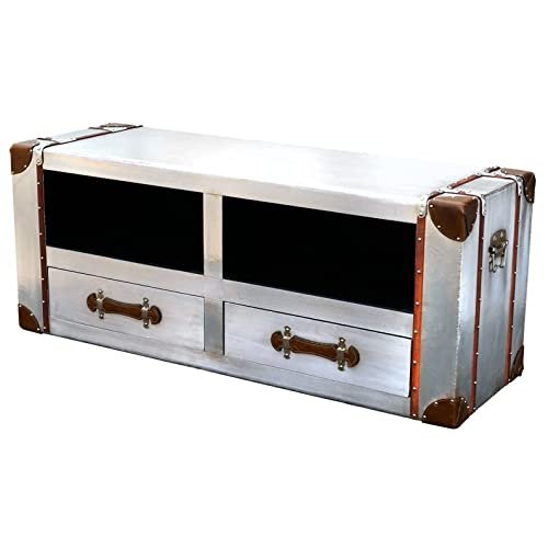 ARTIZANSTORE Aviator TV Cabinet Airman Aluminium TV Stand Solid Wood Plasma TV Stand