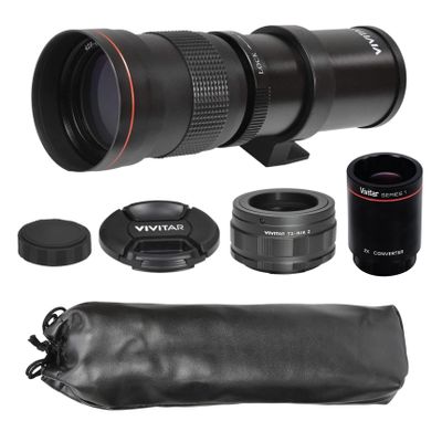 High Power 420-1600mm f/8.3 HD Manual Focus Telephoto Zoom Lens & T-Mount for Nikon Z Z5 Z6 Z6II Z7 Z7II Z50 Z62 Z72 Cameras