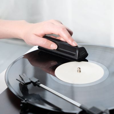 CLICK CLEAN Vinyl Record Cleaner Kit, Anti-Static, Includes Ultra-Soft Velvet Brush & Small Microfiber Brush, Drawstring Storage Pouch