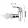 Walkinginrain Replacement Spigot for Beverage Dispenser,Push Style Spigots,Water Dispenser Replacement Spout Silver 2 Pack view 3