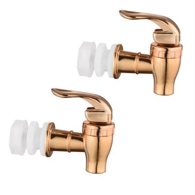 Walkinginrain Replacement Spigot for Beverage Dispenser,Push Style Spigots,Water Dispenser Replacement Spout Rose Gold 2 Pack