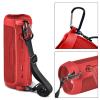 Silicone Case for JBL FLIP 6 Waterproof Portable Bluetooth Speaker, Gel Soft Skin Rubber Cover, Travel Carrying Storage Bag Pouch with Shoulder Strap and Carabiner - Red view 2