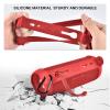 Silicone Case for JBL FLIP 6 Waterproof Portable Bluetooth Speaker, Gel Soft Skin Rubber Cover, Travel Carrying Storage Bag Pouch with Shoulder Strap and Carabiner - Red view 3