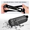 Silicone Case for JBL FLIP 6 Waterproof Portable Bluetooth Speaker, Gel Soft Skin Rubber Cover, Travel Carrying Storage Bag Pouch with Shoulder Strap and Carabiner - Black view 3