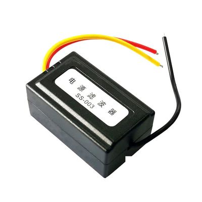 1Pc DC 12V Power Supply Pre-Wired Black Plastic Audio Power Filter for Car VEA22P Filtering for Audio DIY