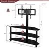 Swivel Floor TV Stand Height Adjustable Bracket Entertainment Stand for 32 to 65 Flat or Curved Screen Multi-Function Universal TV Stand (Black-1002) view 4