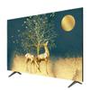 32-80 Inches TV Cover for LCD LED, Polyester Dust Proof TV Screen Protector Indoor Living Room Decoration Dust Cover with Painting Printing/TV Cover / 52inch view 1
