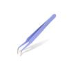HANRUO Tweezers Bend+Straight New Stainless Steel Industrial Anti-Static Cross Tweezers Sewing Accessories Tools (Color : Bend Purple) view 1