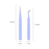 HANRUO Tweezers Bend+Straight New Stainless Steel Industrial Anti-Static Cross Tweezers Sewing Accessories Tools (Color : Straight Purple) view 3